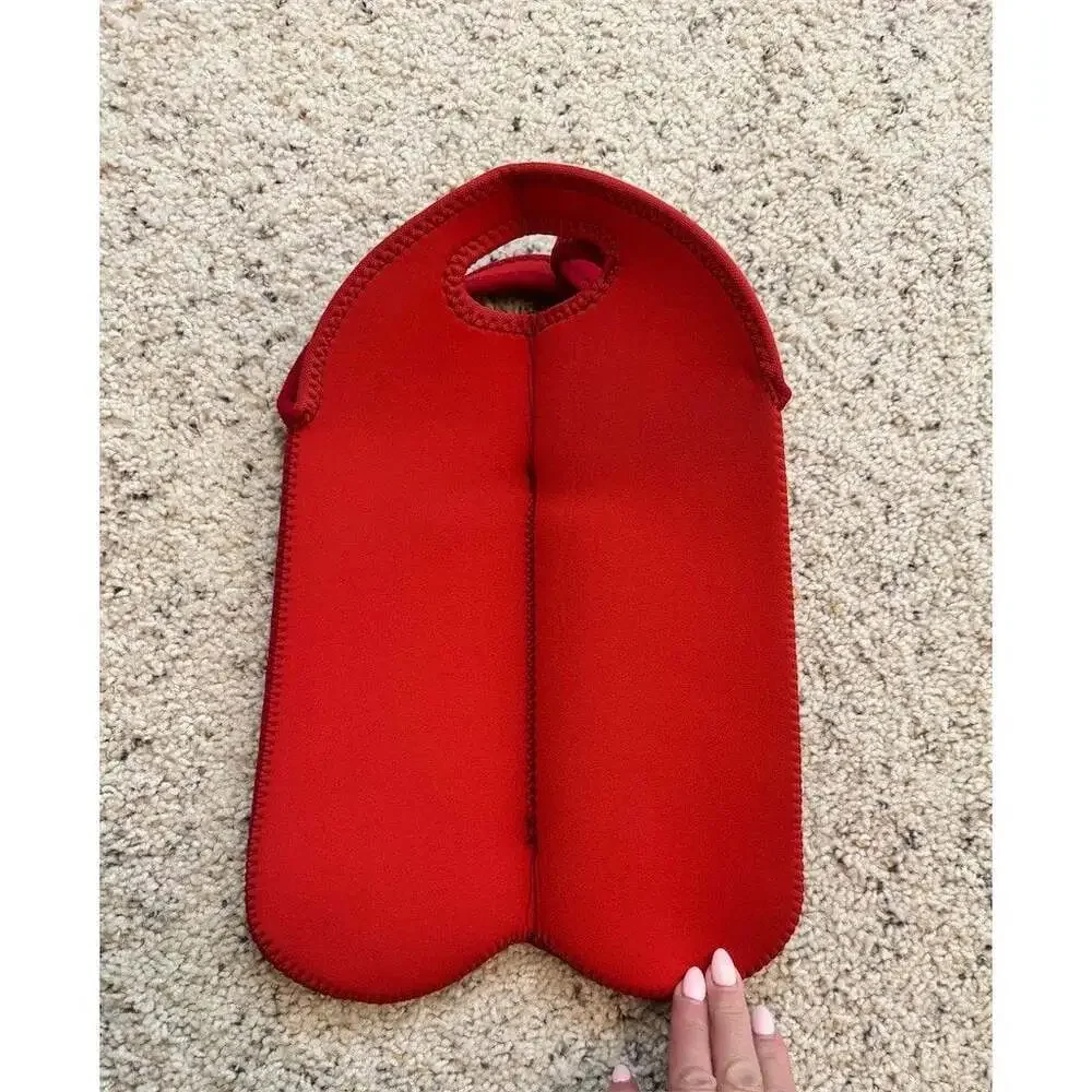 Built NY Three Wine Bottle Tote Carrier Bag Red Insulated Reusable